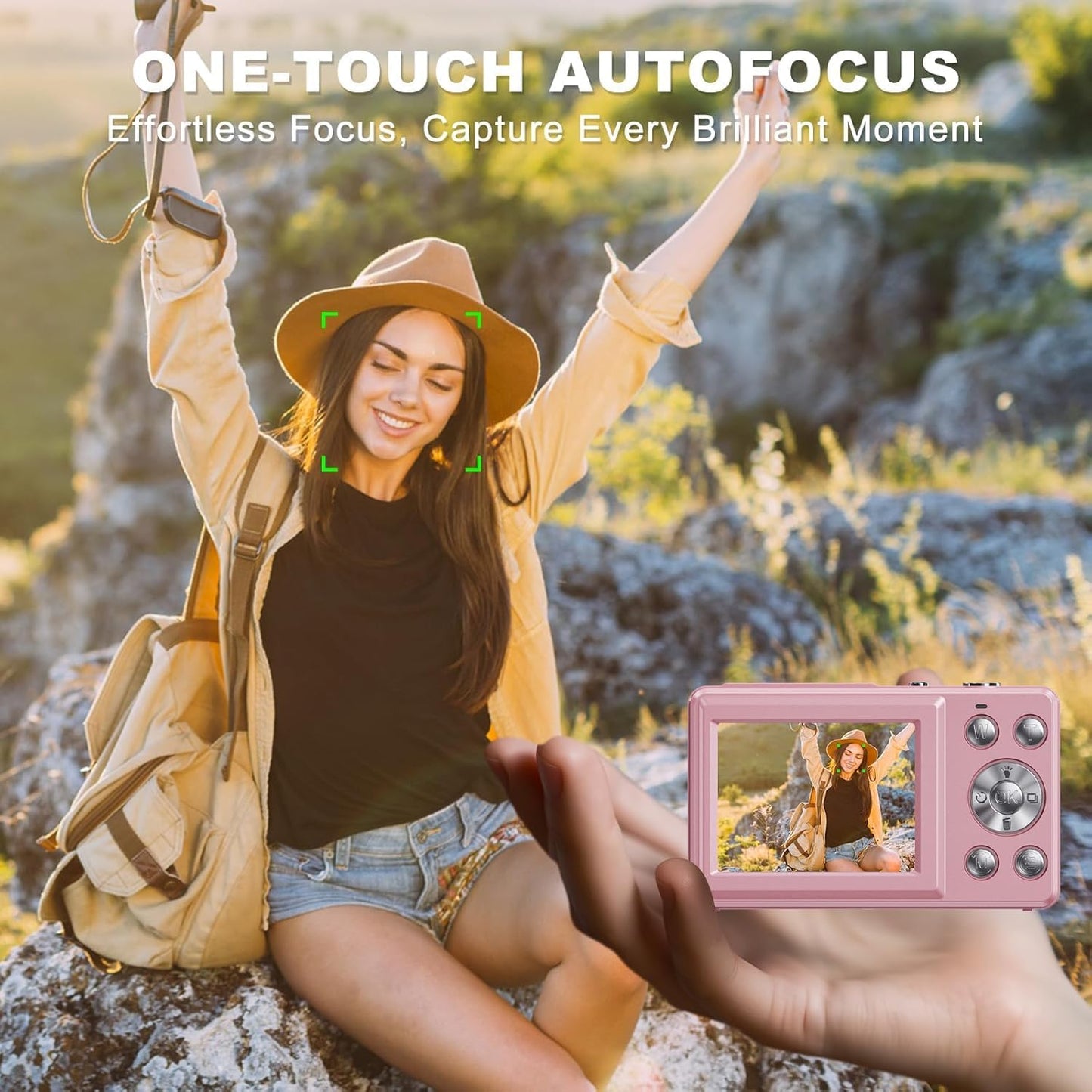 LEKATO 4K 48MP Digital Camera for Kids & Teens with Dual Screen & Autofocus, 16X Zoom Compact Point and Shoot Camera, 64GB SD Card Included, Rechargeable Battery (DC-7)