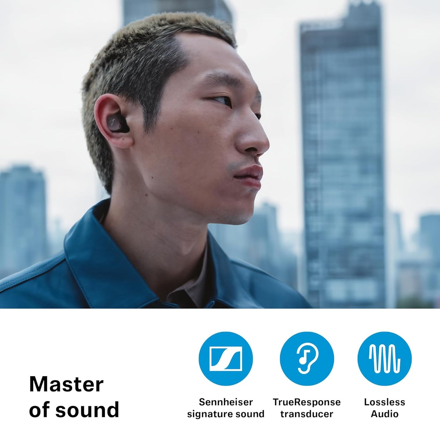 Sennheiser Momentum True Wireless 4 in Ear erabuds with BT v5.4 and AURACAST Technology, Qualcomm aptX Lossless CD-Quality Audio, Intelligent Adaptive ANC, Qi Fast Charge
