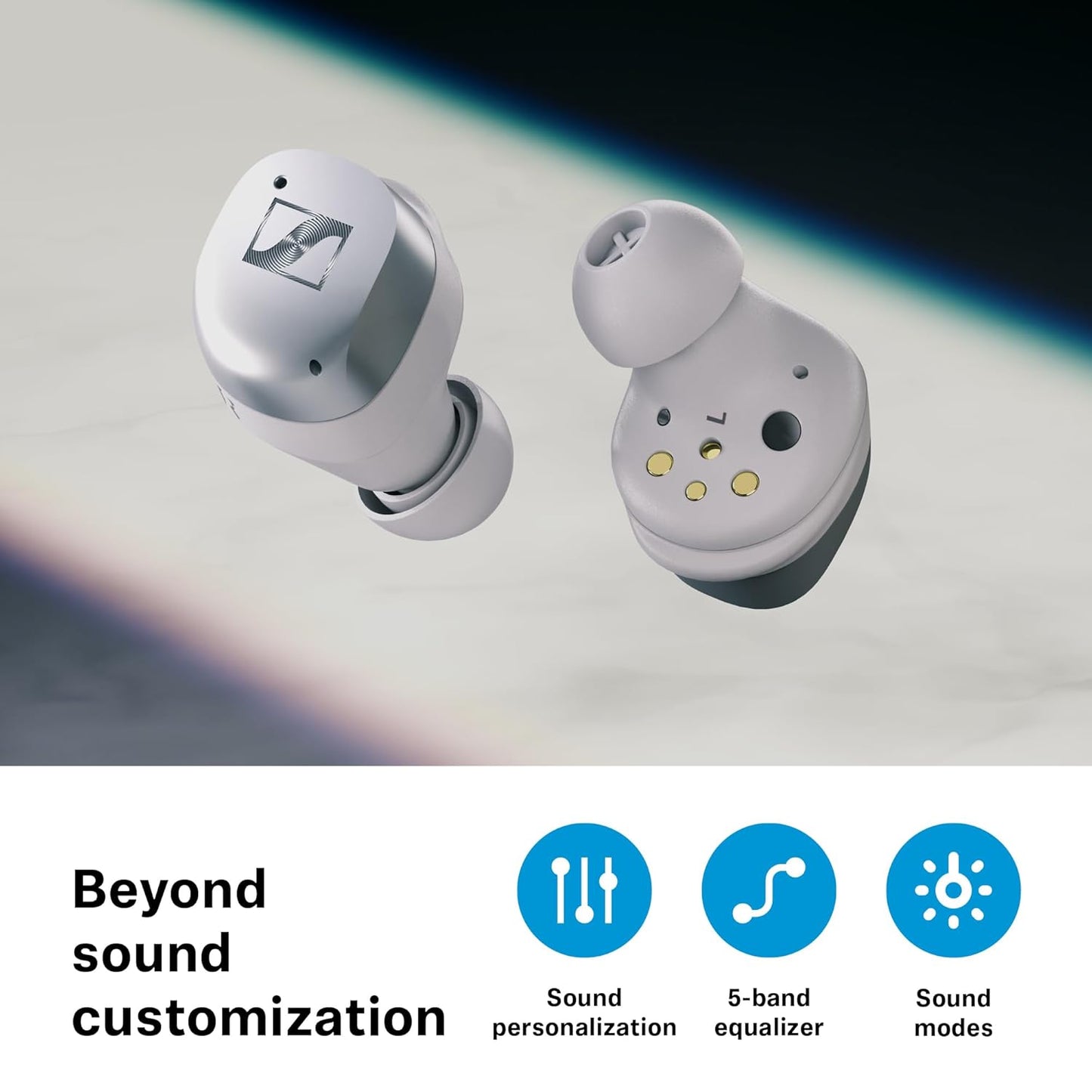 Sennheiser Momentum True Wireless 4 in Ear erabuds with BT v5.4 and AURACAST Technology, Qualcomm aptX Lossless CD-Quality Audio, Intelligent Adaptive ANC, Qi Fast Charge