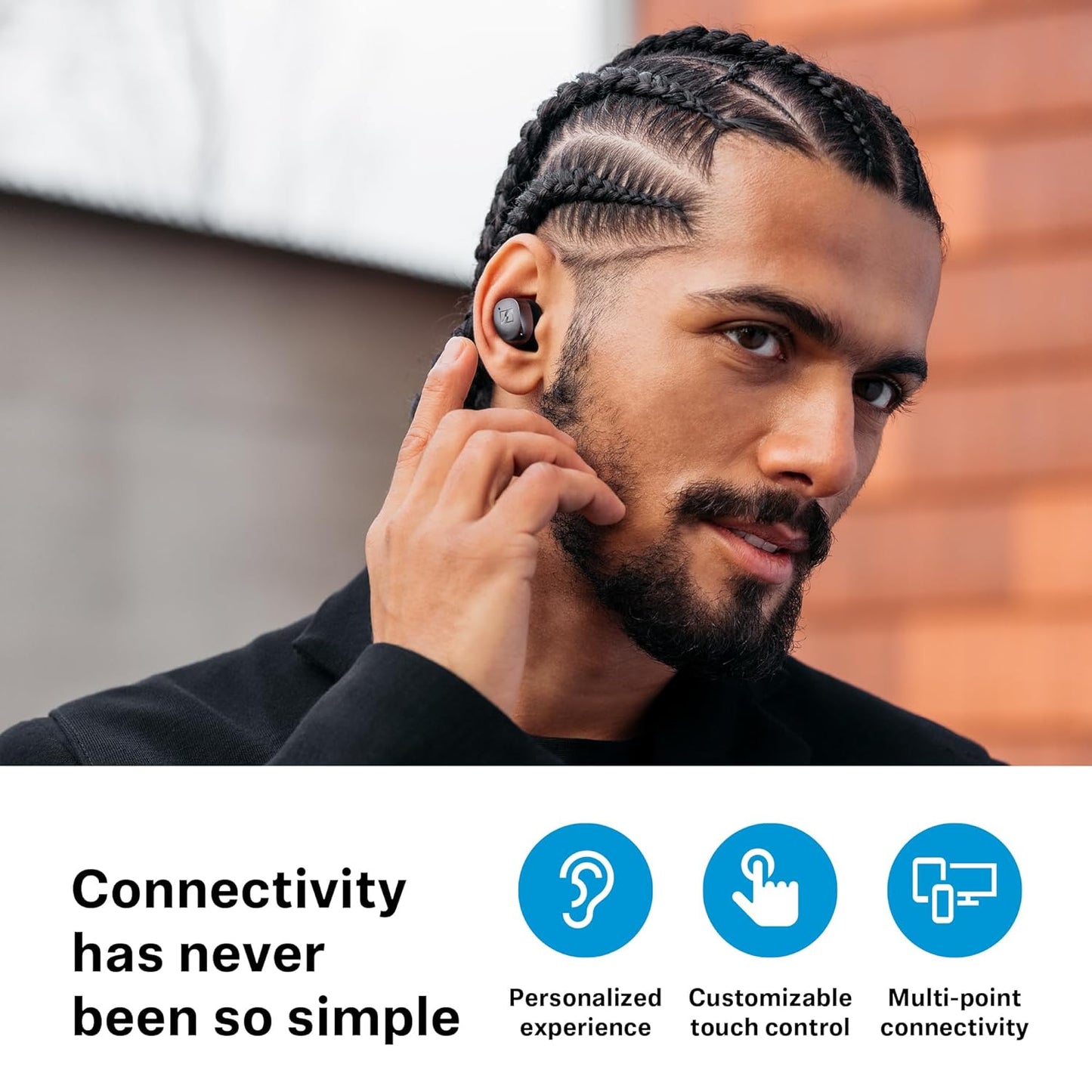 Sennheiser Momentum True Wireless 4 in Ear erabuds with BT v5.4 and AURACAST Technology, Qualcomm aptX Lossless CD-Quality Audio, Intelligent Adaptive ANC, Qi Fast Charge
