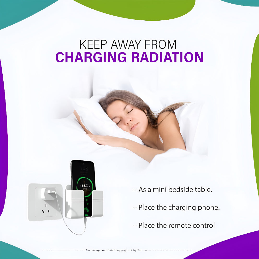 Tensea Mobile Phone Charging Stand, Multi-Functional Storage Holder, Bedside Fixed Rack, Bedroom, Office Accessories, Acrylonitrile Butadiene Styrene, White 01, Portable Electronic Devices