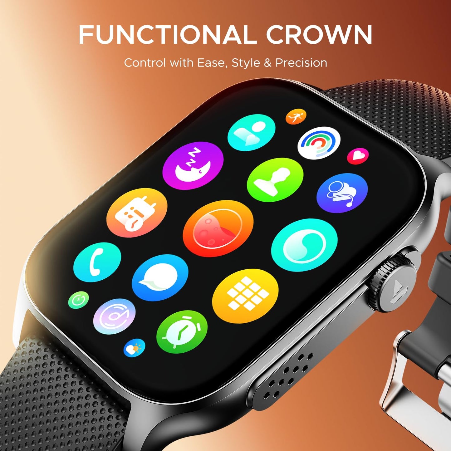 boAt New Launch Ultima Ember Smartwatch w/ 1.96” (4.97 cm) AMOLED Display, Personalized Fitness Nudges, Functional Crown, 100+ Sports Modes, Custom Watch Faces