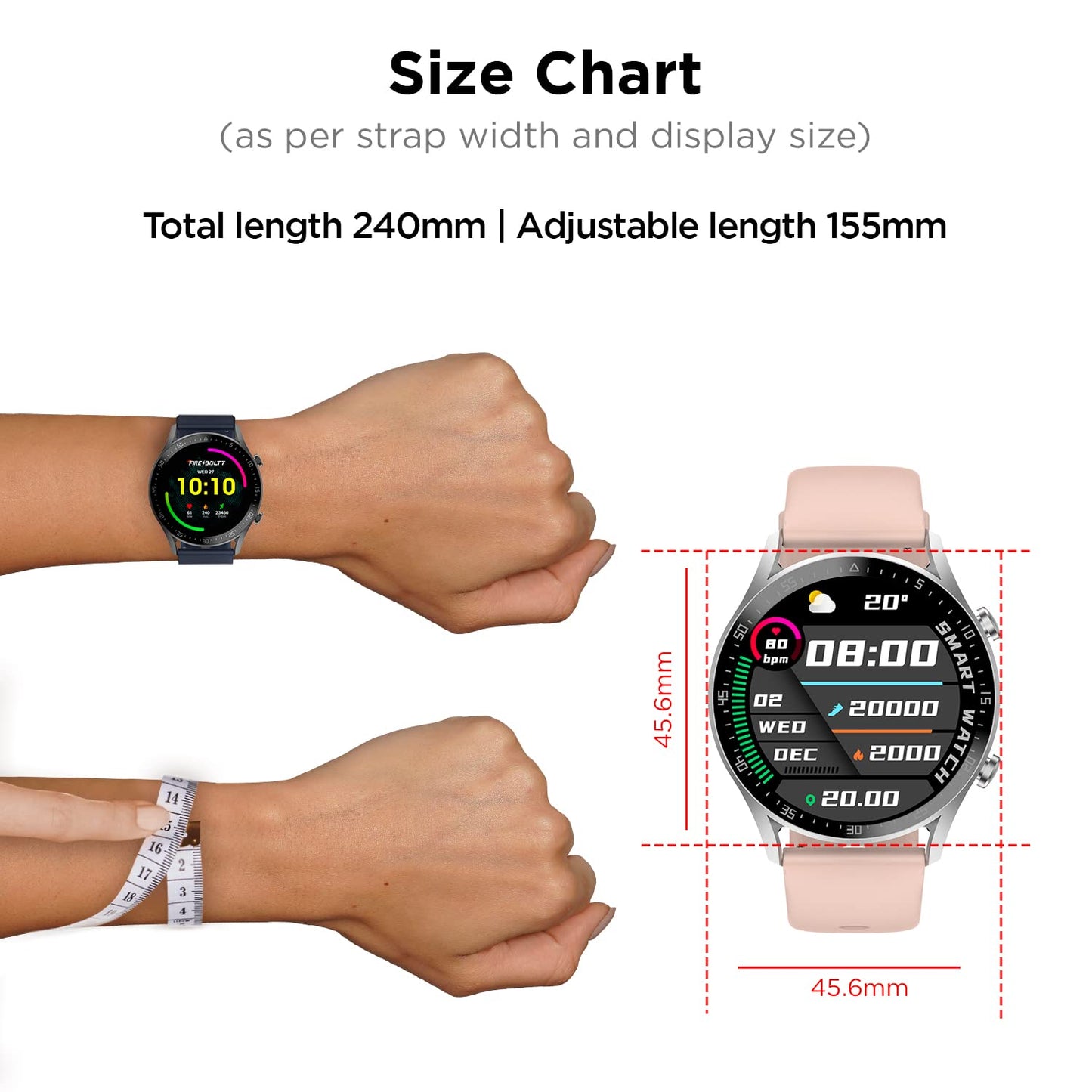 Fire-Boltt Talk 2 Pro Bluetooth Calling Smartwatch, 1.39" TFT Display with Dual Button, Hands On Voice Assistance, 120 Sports Modes, in Built Mic & Speaker
