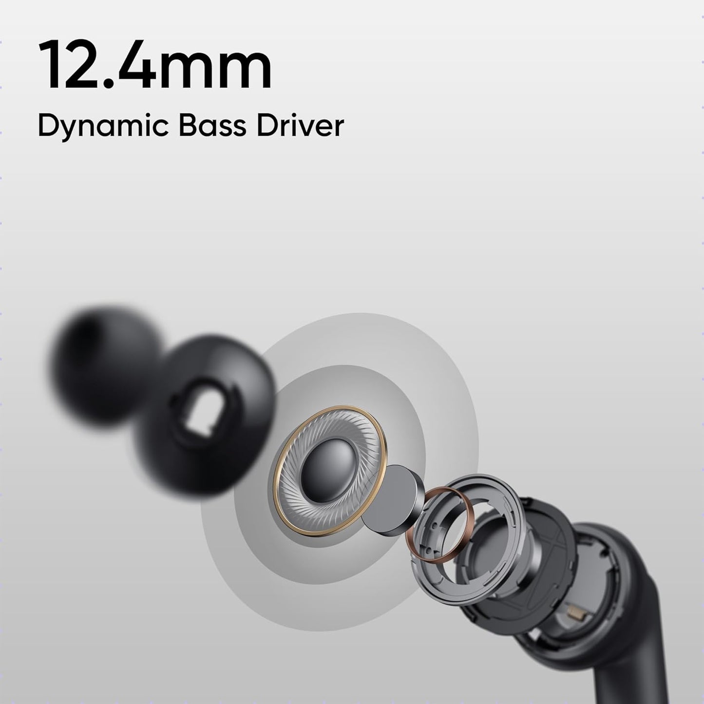 realme Buds T310 True Wireless in-Ear Earbuds with 46dB Hybrid ANC, 360° Spatial Audio, 12.4mm Dynamic Bass Driver, Upto 40Hrs Battery and Fast Charging