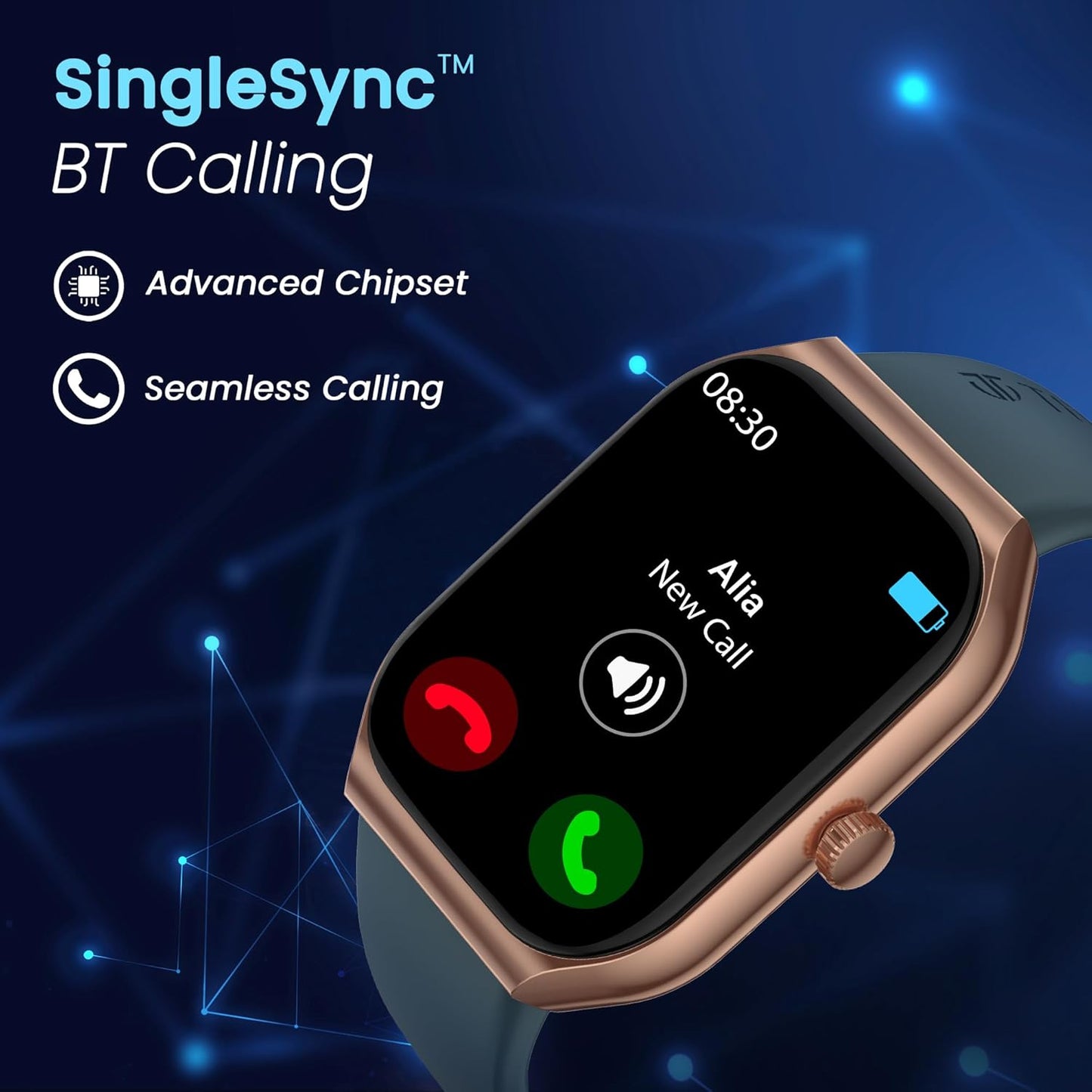 Titan Smart 3 Premium Smart Watch|1.96" Super AMOLED Display with 410x502 Pixel Resolution|SingleSync BT Calling|NitroFast Charging|110+ Sports Modes|200+ Watchfaces