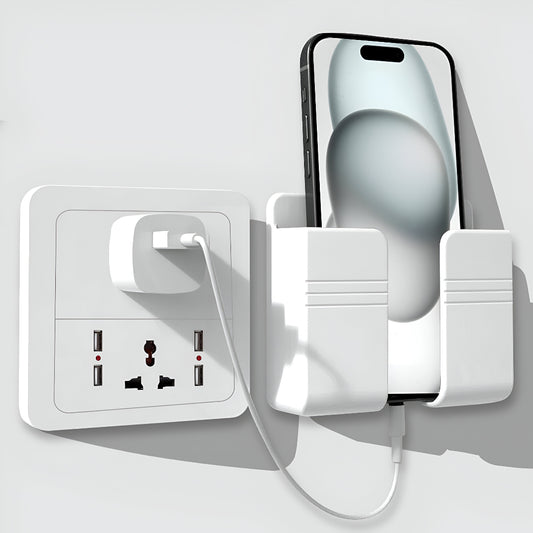 Tensea Mobile Phone Charging Stand, Multi-Functional Storage Holder, Bedside Fixed Rack, Bedroom, Office Accessories, Acrylonitrile Butadiene Styrene, White 01, Portable Electronic Devices