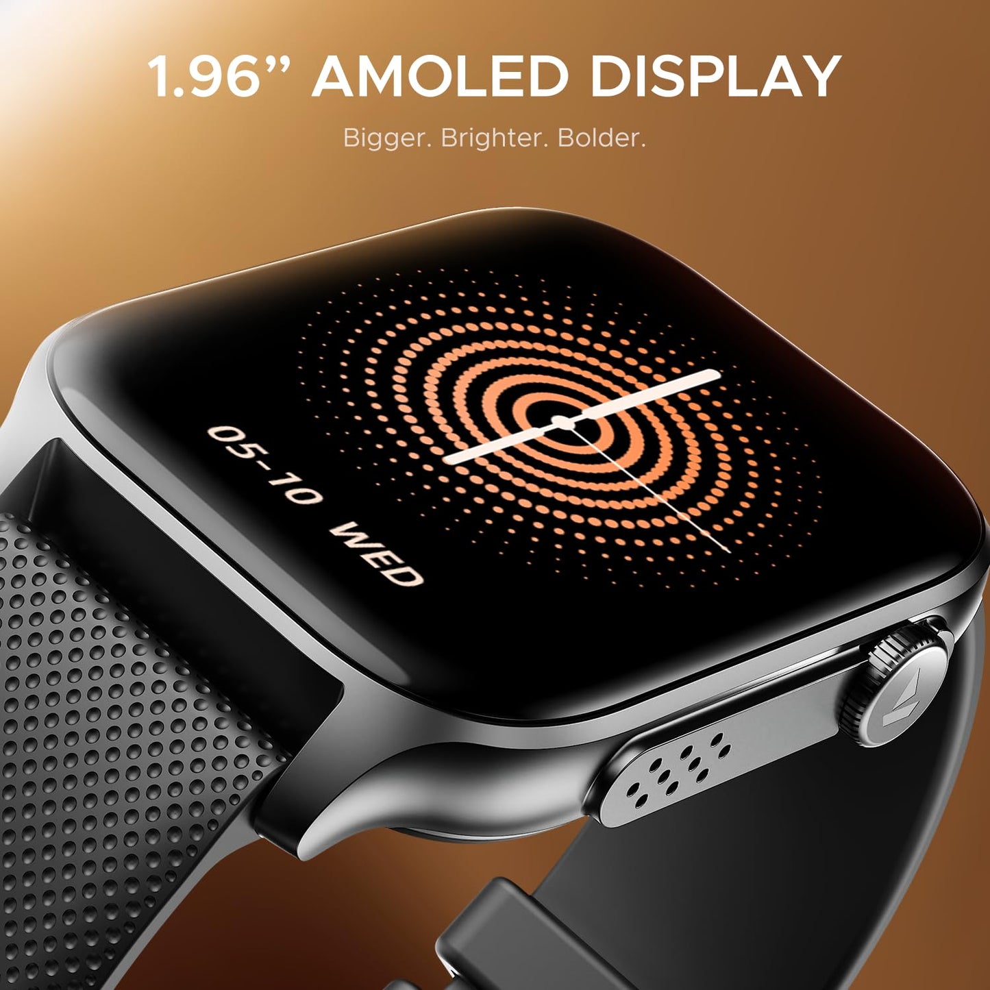boAt New Launch Ultima Ember Smartwatch w/ 1.96” (4.97 cm) AMOLED Display, Personalized Fitness Nudges, Functional Crown, 100+ Sports Modes, Custom Watch Faces