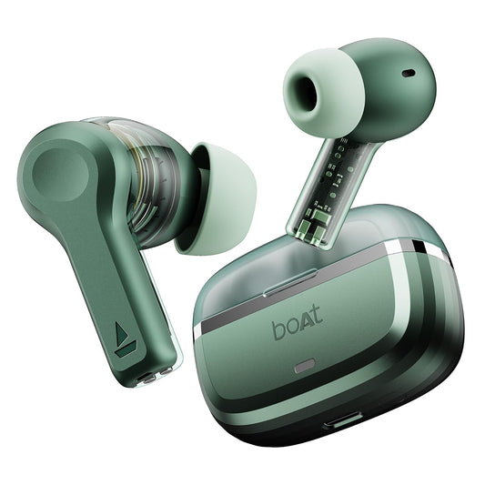 boAt Nirvana Space, 360º Spatial Audio, Active Noise Cancellation (~32dB), 100Hrs Battery,4Mics ENx, Fast Charge, v5.3 Bluetooth Earbuds, TWS Ear Buds Wireless Earphones with mic