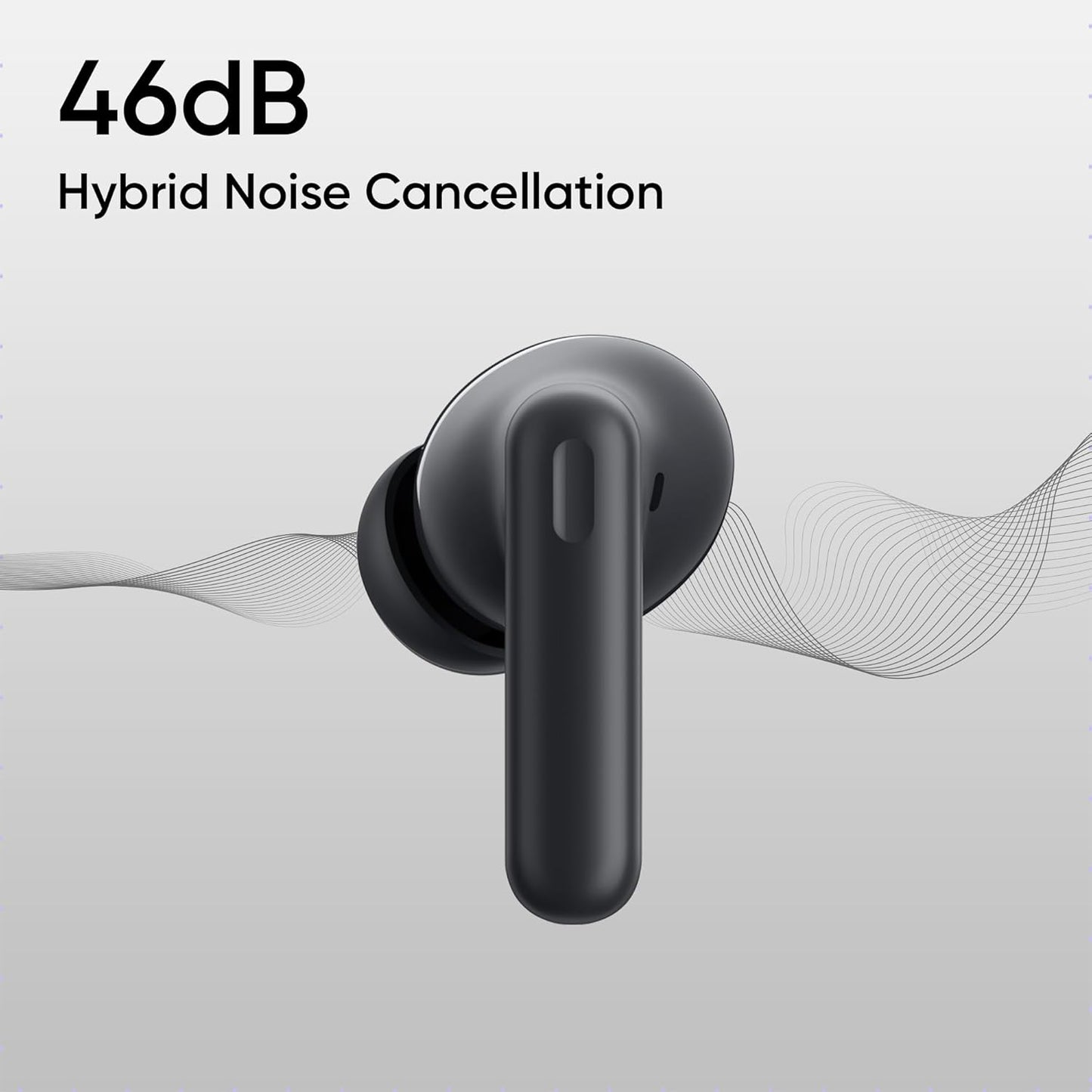 realme Buds T310 True Wireless in-Ear Earbuds with 46dB Hybrid ANC, 360° Spatial Audio, 12.4mm Dynamic Bass Driver, Upto 40Hrs Battery and Fast Charging